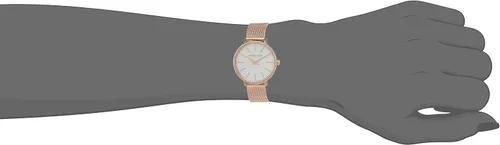 Miniatura 6 de Michael Kors Mini reloj Pyper de dos manos de acero inoxidable para mujer, MK4588 - Reloj de malla de acero inoxidable de dos manecillas