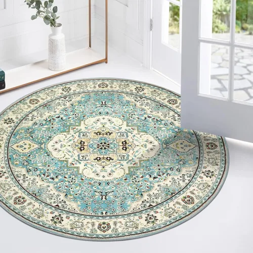 Miniatura 87 de Lahome Alfombra tribal bohemia de 2 x 3 pies, alfombra verde pequeña para entrada, suave, antideslizante, lavable, alfombra de baño bohemia de pelo