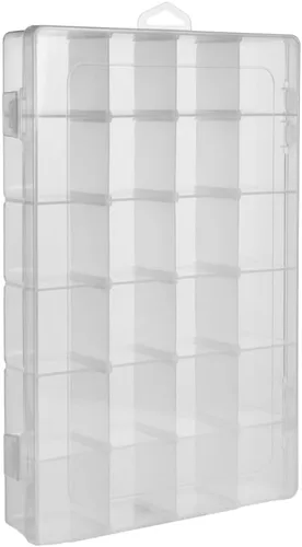 Miniatura 2 de Paquete de 2 cajas de almacenamiento de dados DND cada 24 rejillas organizador de dados poliédricos con divisores extraíbles con capacidad