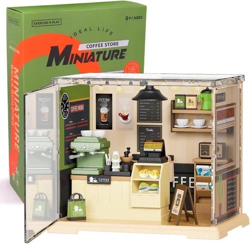 Miniatura 10 de Vodolo Kit de casa en miniatura con LED, kits de rincón de libros para adultos principiantes, decoración de estante de libros, rompecabezas 3D, kits