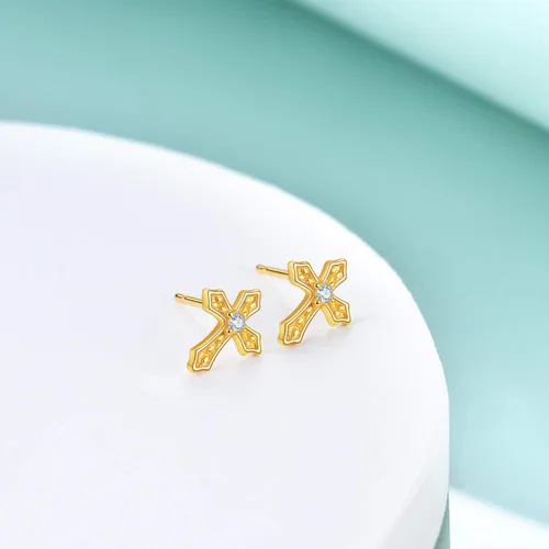 Miniatura 4 de Rnivida Aretes de plata de ley 925 con cruz para mujer