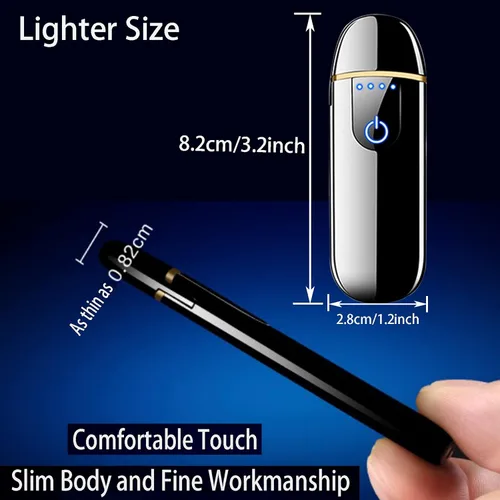 Miniatura 7 de Encendedor eléctrico, encendedor electrónico inteligente, mini encendedor recargable por USB, encendido táctil, resistente al viento, encendedor sin