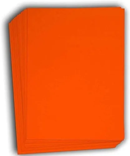 Hamilco Papel de cartulina de colores para álbumes de recortes, 8.5 x 11 pulgadas, color naranja fuego, 50 unidades Naranja (Fire Orange)