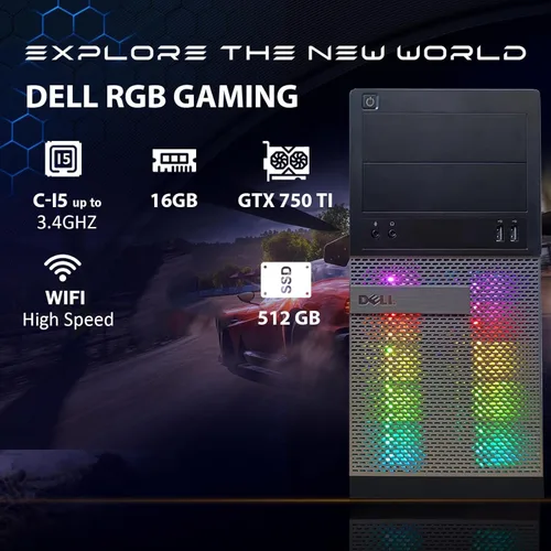 Miniatura 3 de Dell Computadora de escritorio OptiPlex para juegos RGB, Intel Core i5, GeForce GTX 750 Ti 4G, 16 GB de RAM, SSD de 512 GB, teclado y mouse RGB