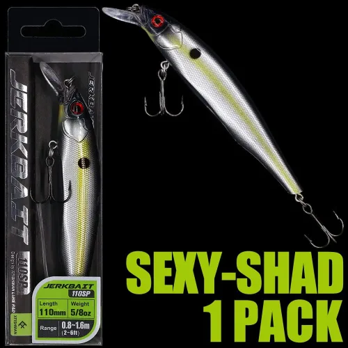 Miniatura 7 de Kit de Señuelo Jerkbait XFISHMAN - Señuelo de Peces Pequeños - Suspendido - Lubina, Lubina de Boca Pequeña, Lucioperca, Lubina de Boca Grande - 1