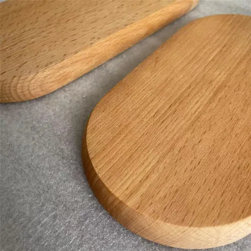 Miniatura 5 de Juego de 2 mini bandejas para servir joyas y monedas, bandeja ovalada de madera natural para postres, plato pequeño de queso de madera, bandeja