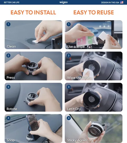 Miniatura 7 de Wigoo Soporte de teléfono de coche mejorado 2026 para Magsafe [succión de 98 libras y 3000 gf magnético] Soporte de automóvil ajustable en 360°