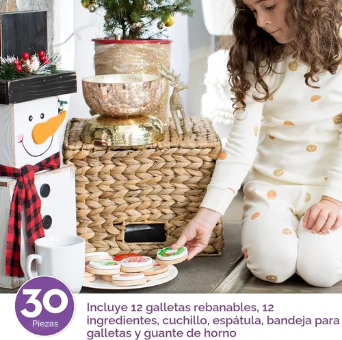 Miniatura 2 de Melissa & Doug, juego para cortar y hornear galletas de Navidad de madera
