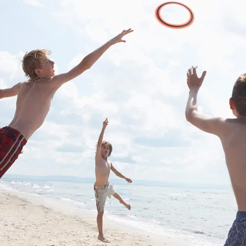 Miniatura 5 de JEEFUD Disco volador para niños y adultos, anillo volador de 11 pulgadas, paquete de 3 discos suaves para jugar deportes en la playa, patio trasero