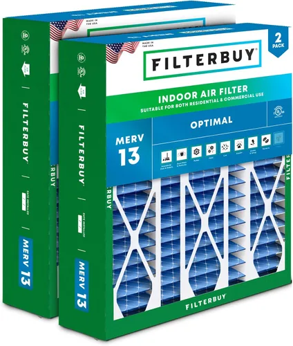 Miniatura 28 de Filterbuy Filtro de Aire MERV 13 de 20 x 25 x 5 pulgadas para defensa óptima contra el humo y las alergias (paquete de 2), filtros plisados