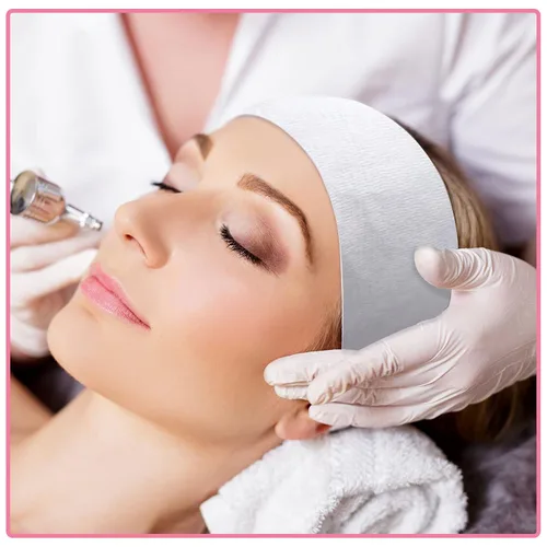 Miniatura 5 de Pimoys 30 diademas desechables para tratamientos faciales, cuidado de la piel de las mujeres, maquillaje, baño, deporte, blanco, negro, rosa