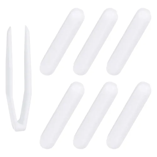 Miniatura 10 de PATIKIL Barra agitadora magnética, 0.394 x 0.236 pulgadas, 6 piezas de PTFE magnético, barra mezcladora magnética para vaso de precipitados de fondo
