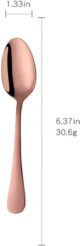 Miniatura 4 de MINGYU Juego de 12 cucharaditas de oro rosa de 6.37 pulgadas, cucharas pequeñas de acero inoxidable, cucharas de té, cucharas de café, cucharadas
