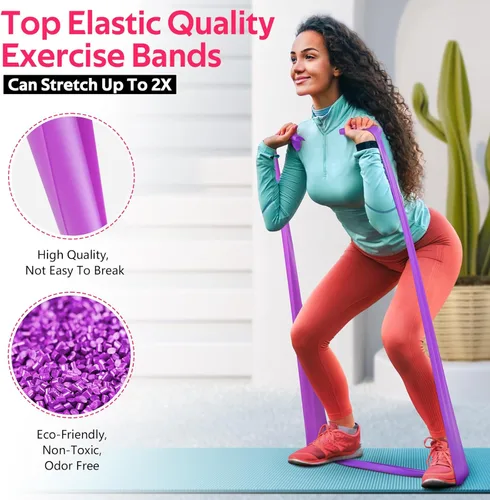 Miniatura 3 de Bandas de resistencia para entrenamiento, bandas de ejercicio para terapia física, estiramiento, recuperación, pilates, rehabilitación