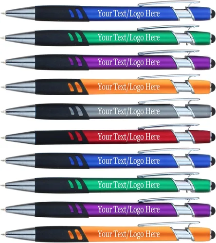 Bolígrafos personalizados con logotipo personalizado o texto, paquete de 300 unidades, para marketing, fiestas y eventos, pantalla táctil 2 en 1 y