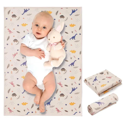 Miniatura 9 de Cambiador de bebé de cuero vegano - Cambiador portátil lavable, cambiador plegable de viaje para bebé, regalos de ducha para recién nacidos y niños
