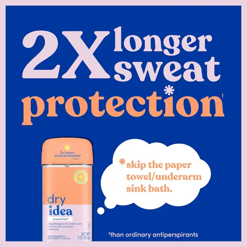 Miniatura 2 de Dry Idea Desodorante de gel y antitranspirante para mujeres, hipoalergénico para pieles sensibles, protección 2 veces más larga contra el sudor