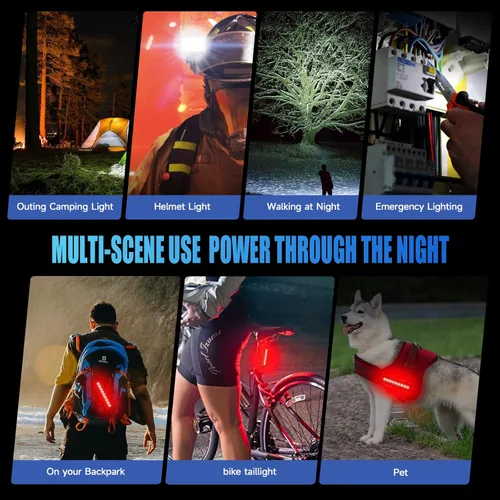 Miniatura 6 de 2026 Upgrade 6800Lumen Bike Light for Night Riding,Super Bright 6 LED Headlight,Aluminum 10 Mode Rechargeable Bicycle Light Front and Azul