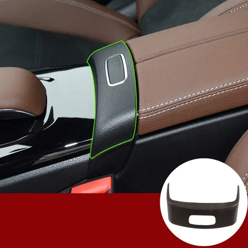 Miniatura 8 de YIWANG ABS cromo coche centro apoyabrazos caja interruptor botón marco adhesivo cubierta lentejuelas para Mercedes Benz Clase A W177 2019 2020 Fibra