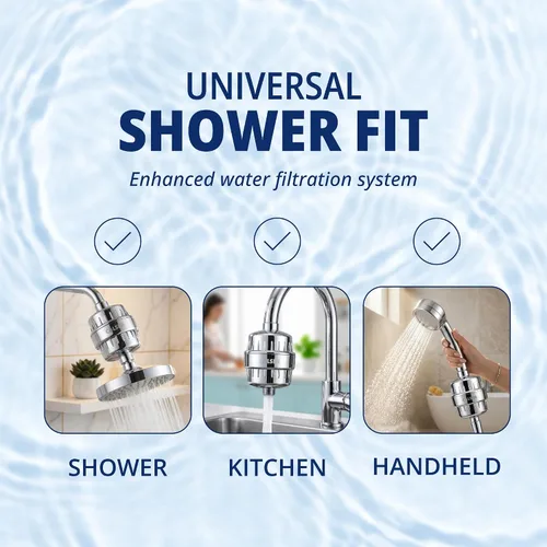 Miniatura 8 de COLSEN Filtro de ducha de repuesto – Suavizador de agua de baño universal para tina, sistema de filtración de 15 etapas, purificador de mano