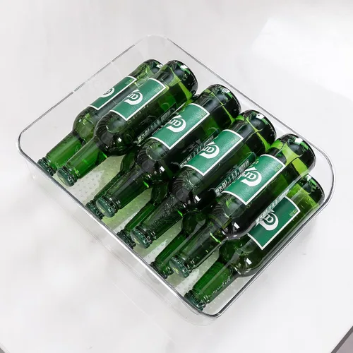 Miniatura 3 de Ettori Organizador de botellas de agua, paquete de 2 cubos organizadores de refrigerador y contenedores de almacenamiento transparentes