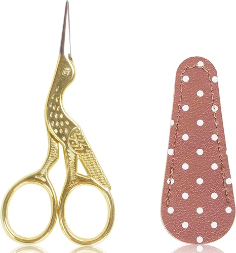 Miniatura 16 de BIHRTC - Tijeras de crochet de 4.5 pulgadas con estuche, tijeras de bordar de acero inoxidable, afiladas para manualidades, costura, hilo, Celadon
