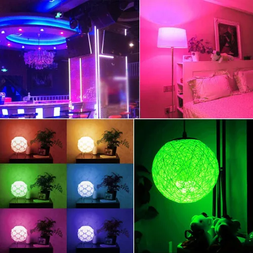 Miniatura 3 de Yangcsl Bombilla LED equivalente a 85 W, bombilla RGB que cambia de color, 6 estados de ánimo, memoria, sincronización, regulable, base de tornillo