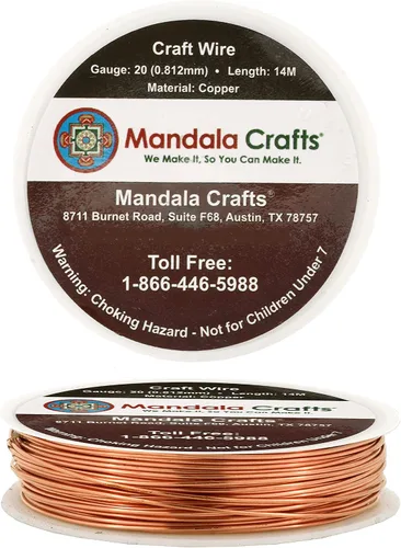 Miniatura 12 de Mandala Crafts Alambre de cobre puro calibre 18 para hacer joyas, envolver, esculpir y electroculturar jardinería – 3.3 x 5 yardas surtido