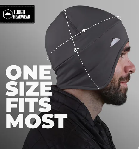Miniatura 13 de Tough Headwear Gorras térmicas para casco para hombre, para invierno, gorra de casco y gorras de ciclismo para correr, esquiar, deportes de invierno
