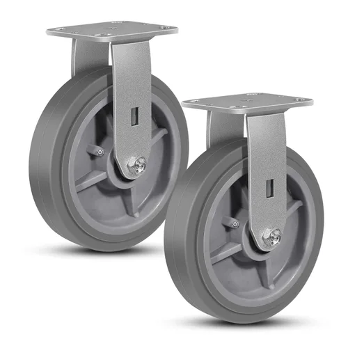 Miniatura 39 de Juego de 4 ruedas giratorias industriales de 5 pulgadas de alta resistencia con capacidad de carga de 3200 libras, ruedas de goma para muebles