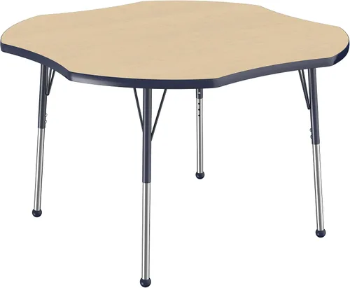 Miniatura 64 de FDP Clover Mesa de Actividades Escolar y de Oficina (48 x 48 pulgadas), patas estándar con deslizadores giratorios para entornos de asientos