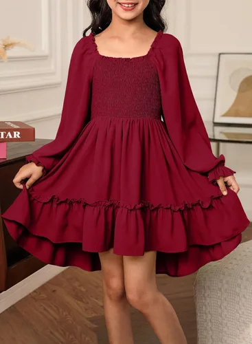 Miniatura 6 de blibean Vestido de verano con tirantes para niñas de 4 a 13 años