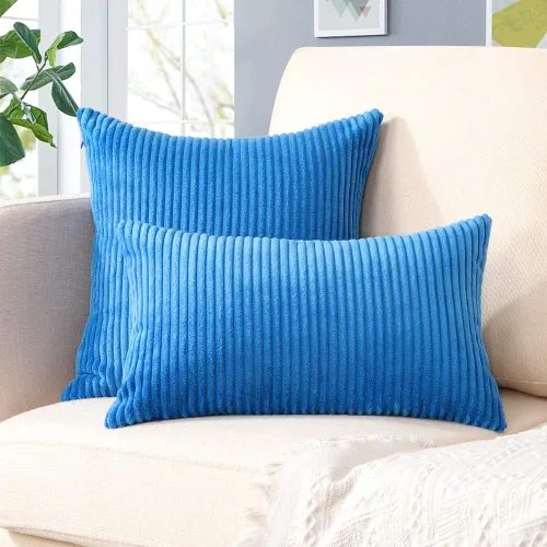 Miniatura 232 de Artscope Fundas de Almohada de Pana a Rayas Acogedoras Súper Suaves Decorativas Cuadradas Fundas de Cojín para Sofá Sillón Dormitorio Decoración