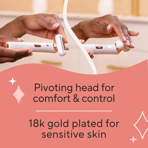 Miniatura 4 de Finishing Touch Flawless Legs, Maquinilla de Afeitar Eléctrica para Mujeres, Removedor de Vello de Piernas con Cabezal Pivotante y Luz LED