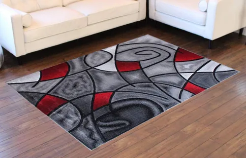 Miniatura 31 de Masada Rugs, Alfombra moderna y contemporánea, color morado, gris y negro (2 pies x 3 pies)