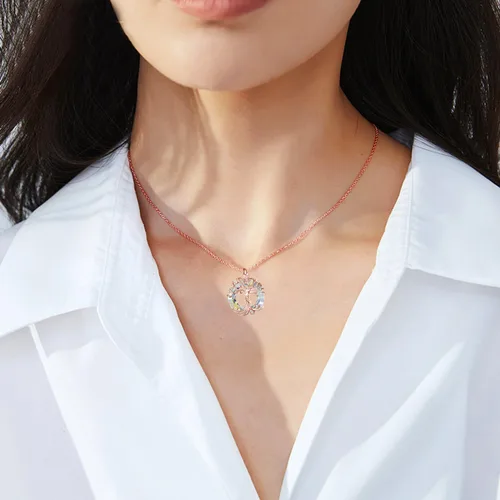 Miniatura 5 de TOUPOP Collar con colgante de árbol de la vida familiar de plata de ley para el día de la madre, con círculo de cristal, regalos para mujeres