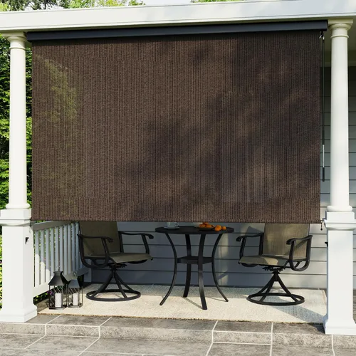 Miniatura 11 de VICLLAX - Persiana enrollable de alta calidad para exteriores, persianas sin cordón para patio con cenefa de aluminio y protección solar del 95%