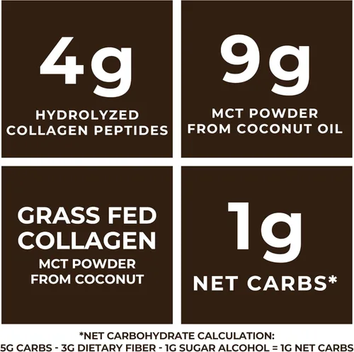 Miniatura 3 de MCT Aceite en polvo con fibra de acacia y péptidos de colágeno – Proteína de colágeno prebiótico, 0.31 onzas de MCT de cocos, crema de café keto sin