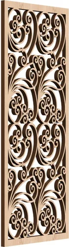 Miniatura 90 de 9 3/8"W x 24 3/8"H x 1/4"T Marilla Decorativos Paneles de Pared de Madera Calado, Abedul
