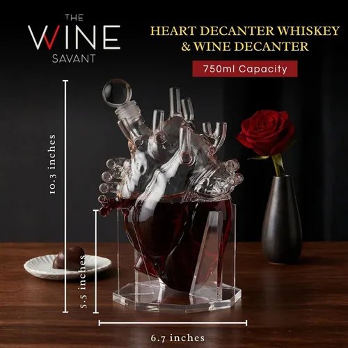 Miniatura 3 de Heart Decanter - Juego de decantador de whisky y vino, aireador de órganos, con texto en inglés «That Someone You Love», regalo para médicos