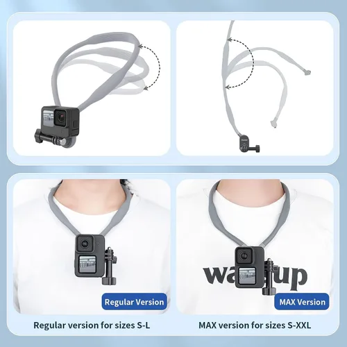 Miniatura 4 de TELESIN Soporte magnético para collar de cuello, correa de hombro para el pecho, clip para el cuerpo para GoPro 13 12 11 10 9 8 Insta360 X3 X4 GO3