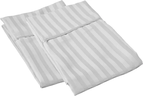 Miniatura 4 de Fundas de almohada de algodón peinado de 600 hilos (paquete de 2) tamaño Queen de 20.0 x 30.0 in, color rosa claro liso Rosa Claro (Sólido)