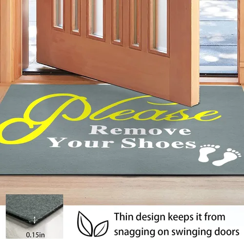 Miniatura 3 de Tapete divertido para puerta delantera, tapete de bienvenida de 2 x 3 pies, tapete de goma fina antideslizante para exteriores, impermeable