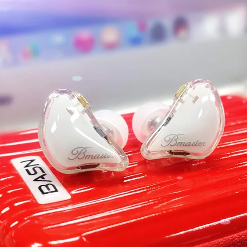 Miniatura 3 de BASN Bmaster Auriculares de Monitor Intrauditivo de Tres Controladores con Dos Cables Desmontables Adecuados para Ingeniero de Audio, Músico (Blanco)