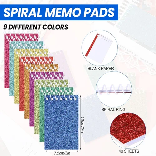 Miniatura 2 de Geyee 45 mini blocs de notas de 3 x 5 pulgadas con 40 páginas cada uno, cuadernos pequeños en espiral, mini blocs de notas de teñido anudado, blocs