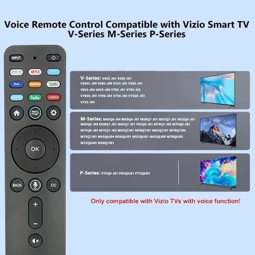 Miniatura 4 de XRT260 Control remoto por voz compatible con Vizio Smart TV V-Series M-Series P-Series Controlador de repuesto con Netflix PrimeVideo Xumo Hulu