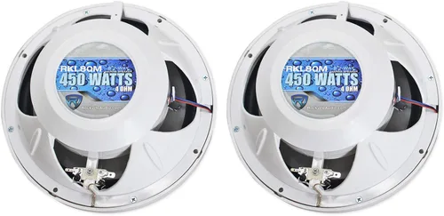 Miniatura 3 de Rockville Paquete RKL80MW: (2) altavoces marinos blancos RMS de 8 pulgadas de 900 vatios de 900 vatios/200 vatios, amplificador DBM25 clase AB de 2
