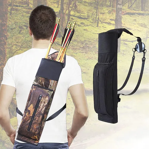 Miniatura 6 de Al aire libre Flecha Pot Back Archery Bolso de hombro ajustable de gran capacidad 3 puntos arnés impermeable Carcaj cadera para caza tiro