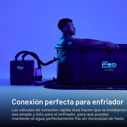 Miniatura 5 de The Pod Company Long Pod Cold Plunge – Bañera de hielo inflable extra grande de 126 galones para terapia de agua fría – Diseño elástico de cuerpo