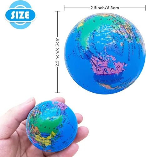 Miniatura 2 de 24 bolas de globo para apretar, bolas de espuma de 2.5 pulgadas para niños, escuela, aula, recuerdos de fiesta